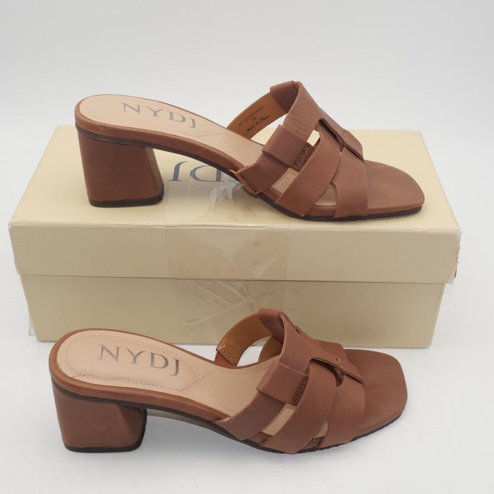NEW NYDJ Gloriana Mule Brown Leather Sandals Women's 7 - Picture 4 of 9